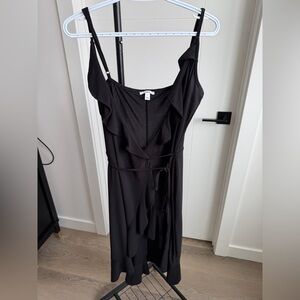 Bar III Black Ruffle Wrap Dress